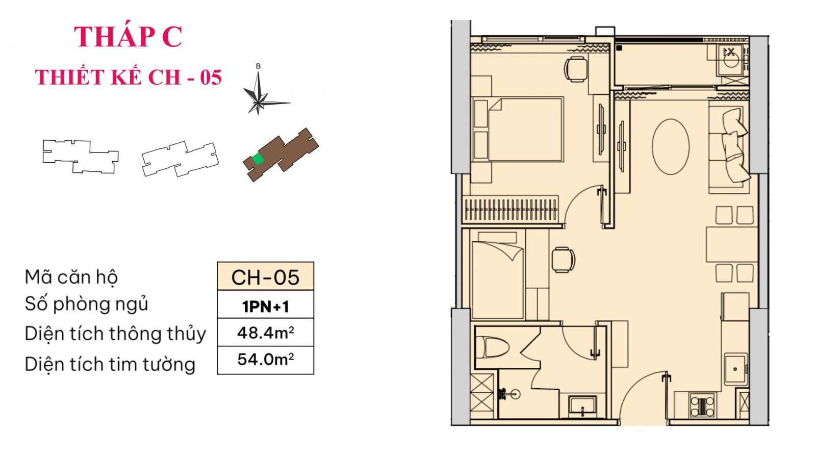 CH-05 | 1PN+1 | 48,4m²