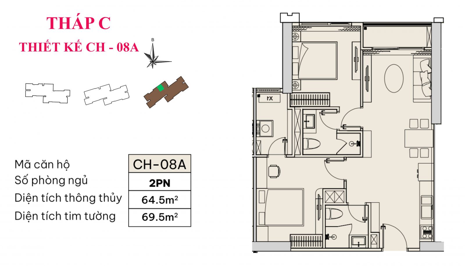 CH-08A | 2PN | 64,5m²