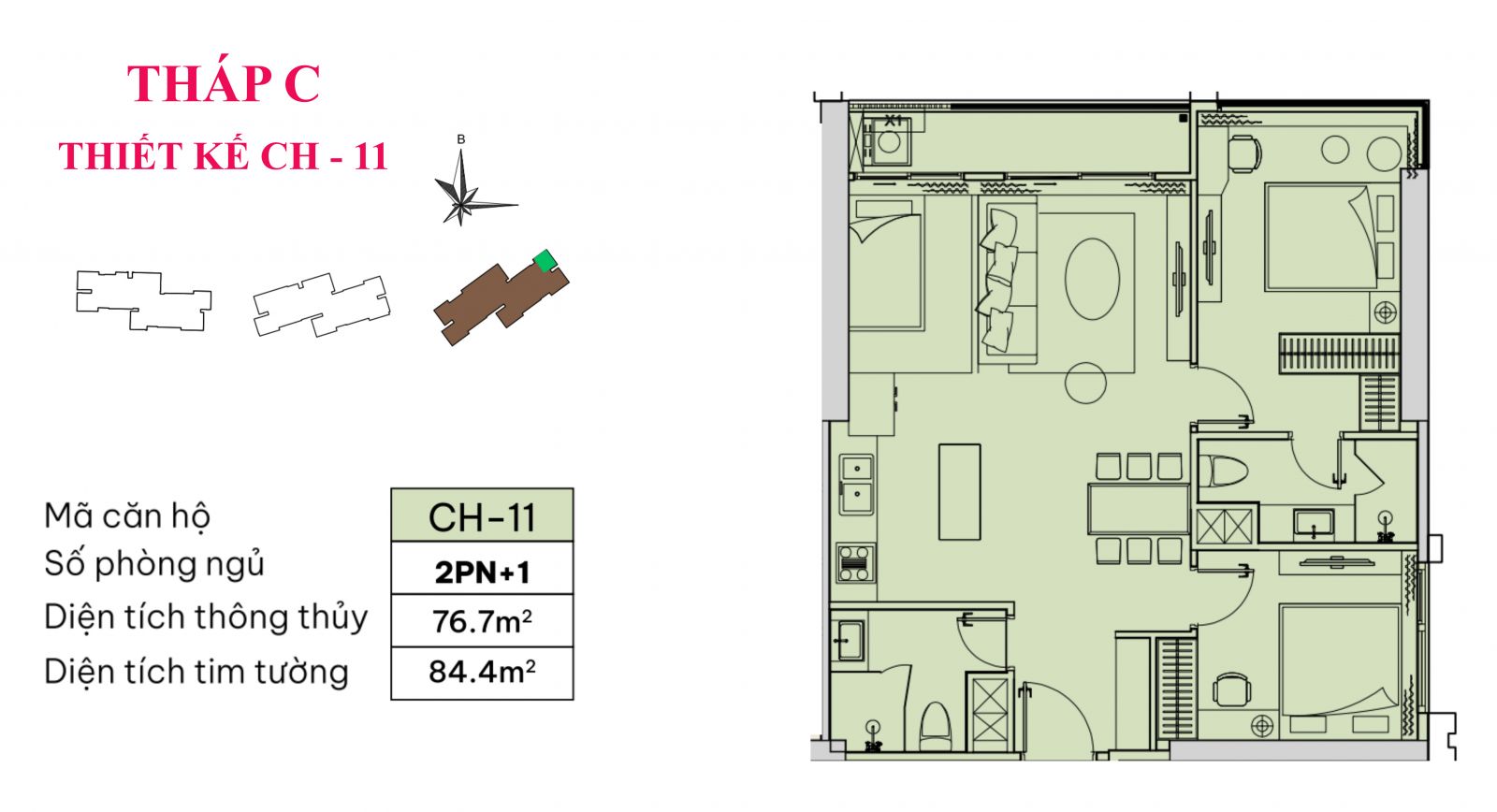 CH-11 | 2PN+1 | 76,7m²